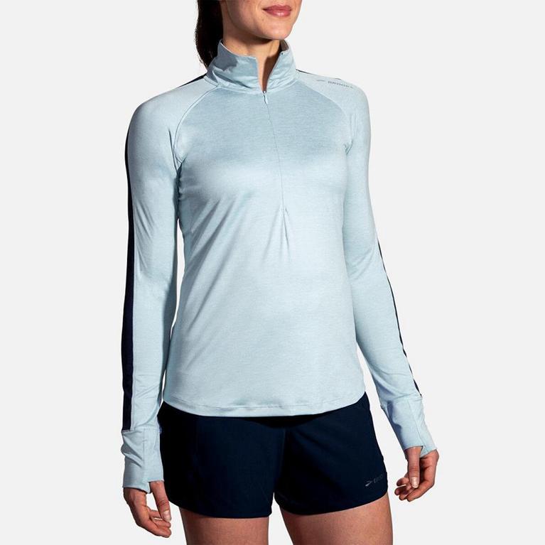 Brooks DASH HALF ZIP Running Jackets Womens Sale - Blue (XCP479810)